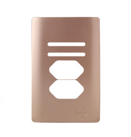 Placa 4x2 P/ 2 Interruptores + 2 Tomadas - Novara Ouro Rose